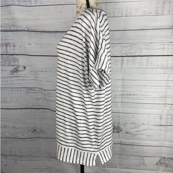 Weekends By Chicos 3 Shirt Womens XL Striped V Neck Short Sleeves Stretch - Picture 5 of 11